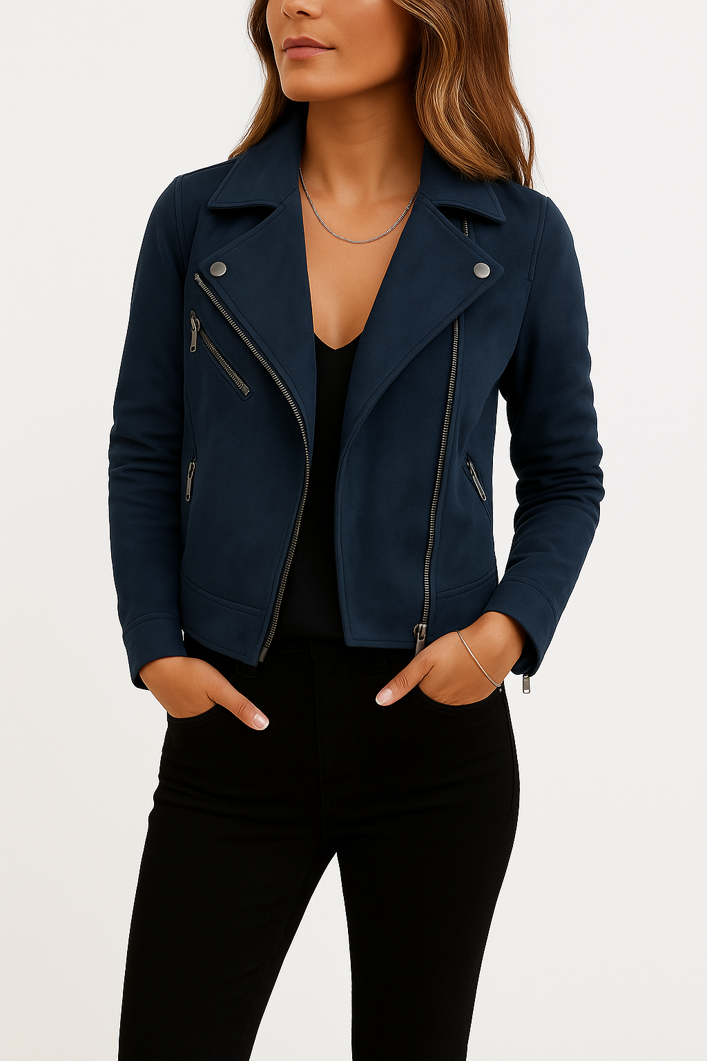 Kurtka Biker z Zamszu