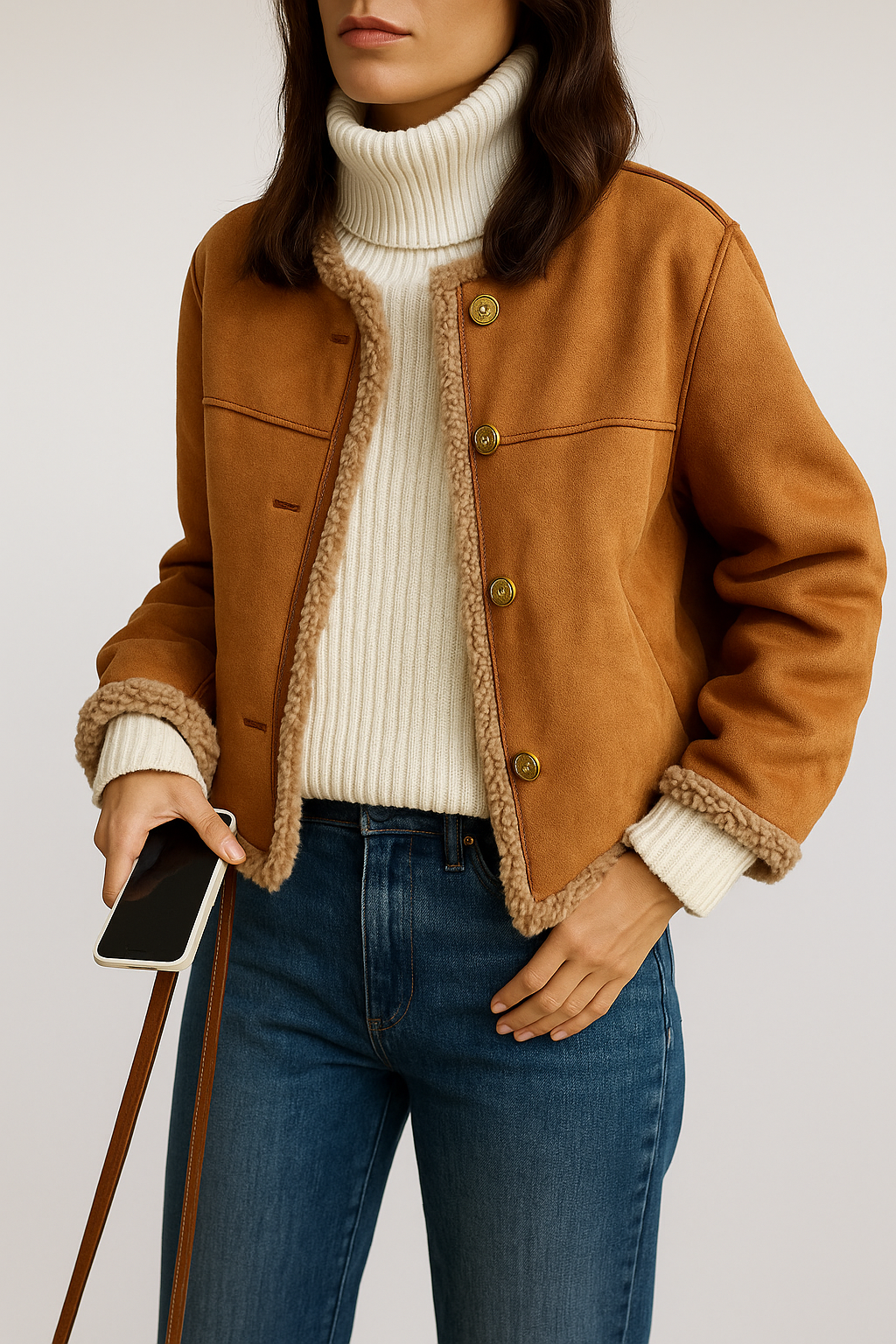 Kurtka z prawdziwej owczej skóry