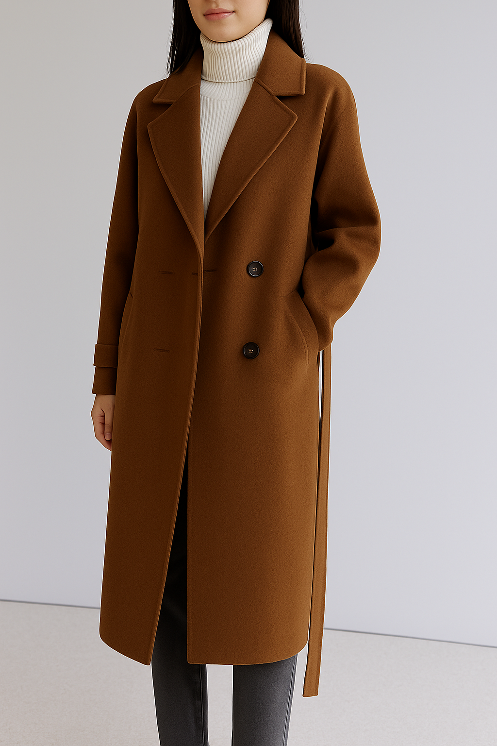 Długi Wełniany Płaszcz