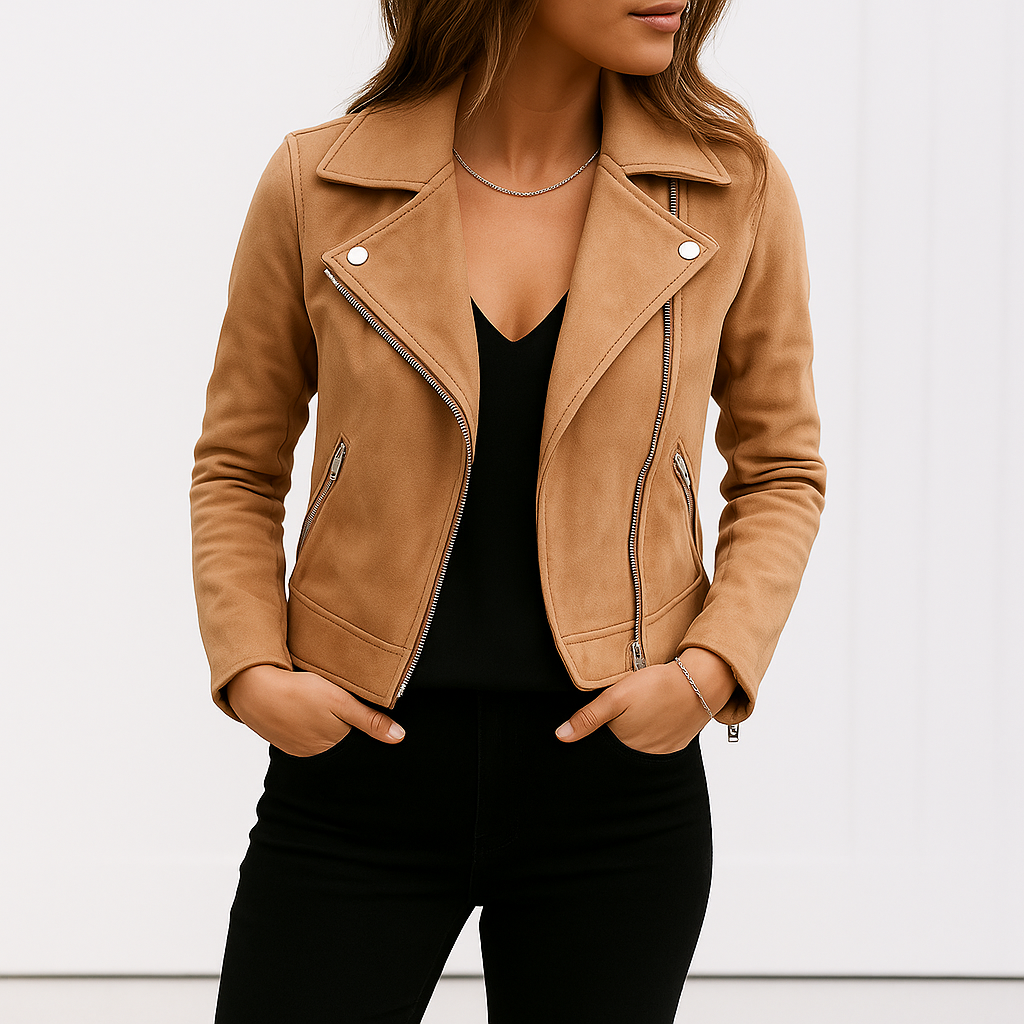 Kurtka Biker z Zamszu